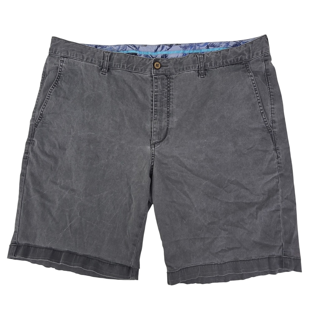 Tommy Bahama Boracay Chino Shorts Mens 40 Gray Stretch Cotton Tencel Resort Wear